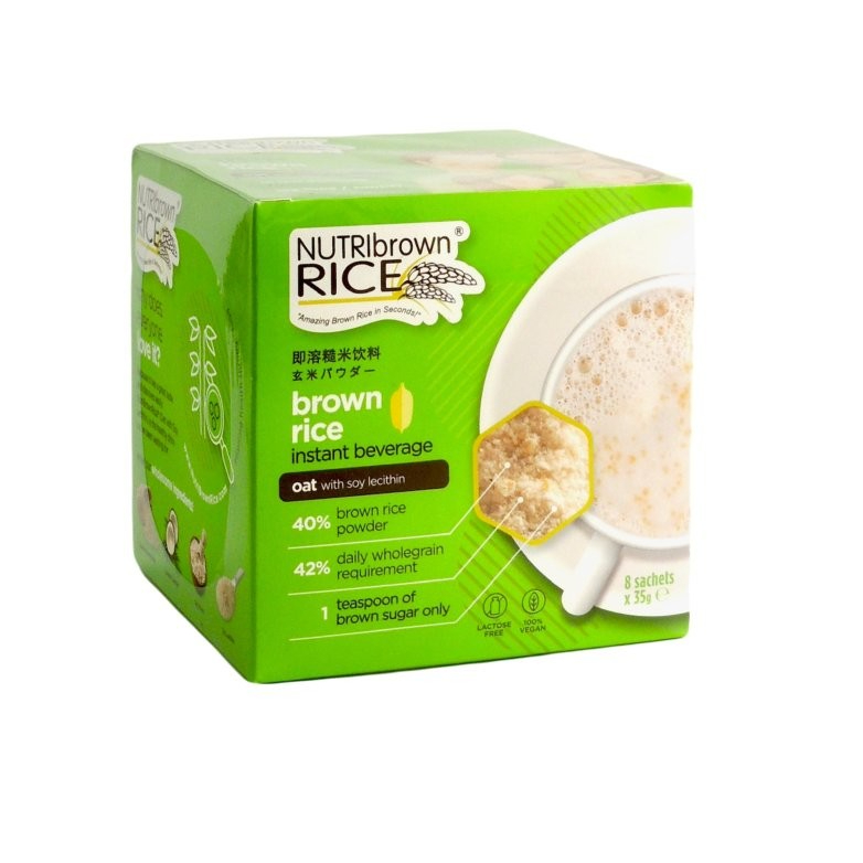 

NUTRIBROWNRICE Oat w/ Soy Lecithin 35gr 8 Sachet - Laktosa FREE