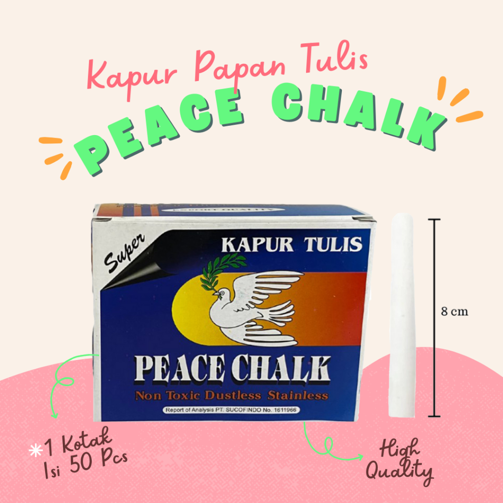 

Kapur Papan Tulis Putih / Warna Warni Peace Chalk