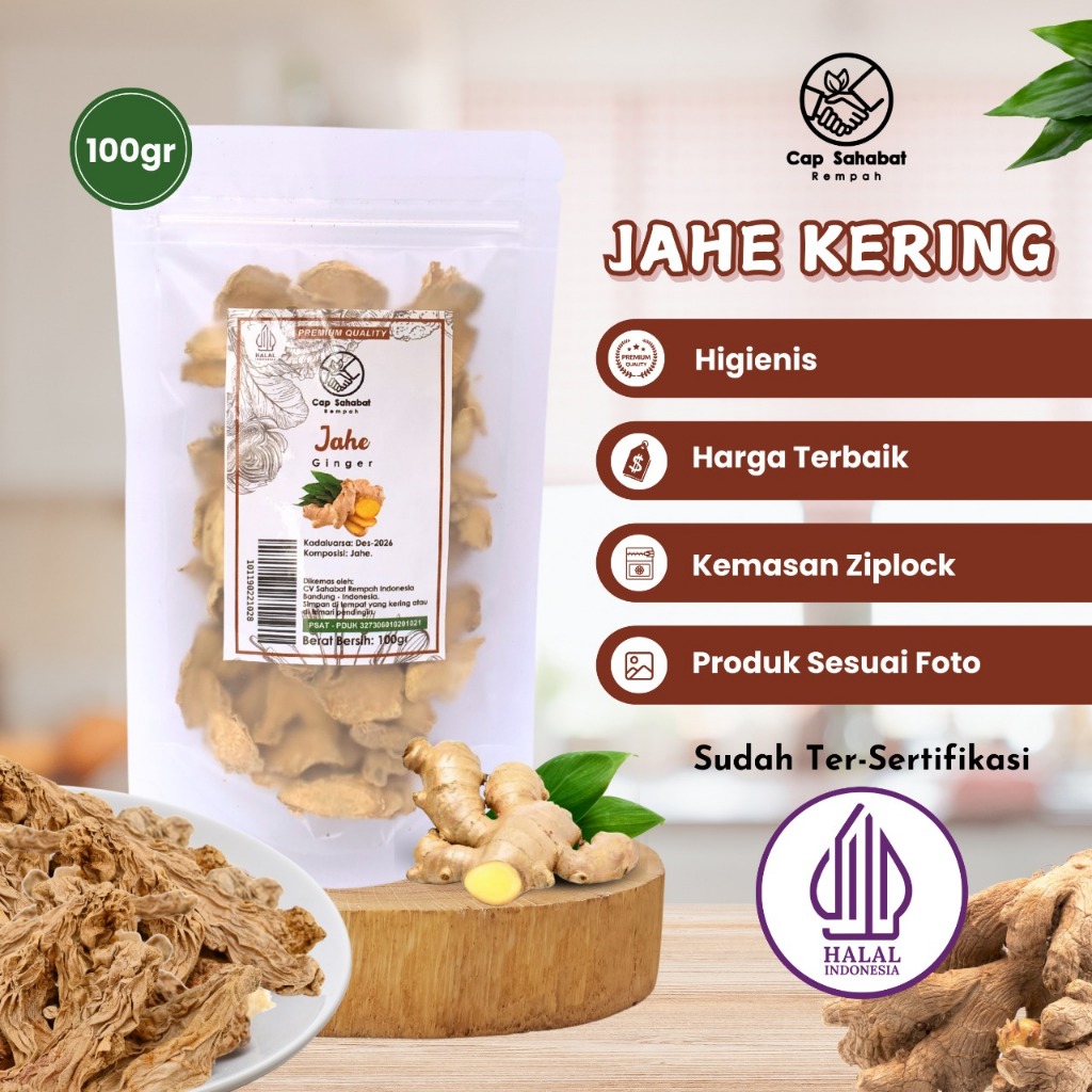 

100gr Jahe Kering / Dried Ginger/ Rempah / JSR 100% PREMIUM QUALITY