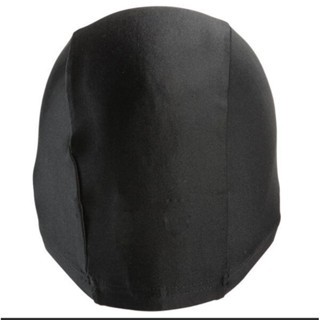 topi renang unisex polos hitam kain