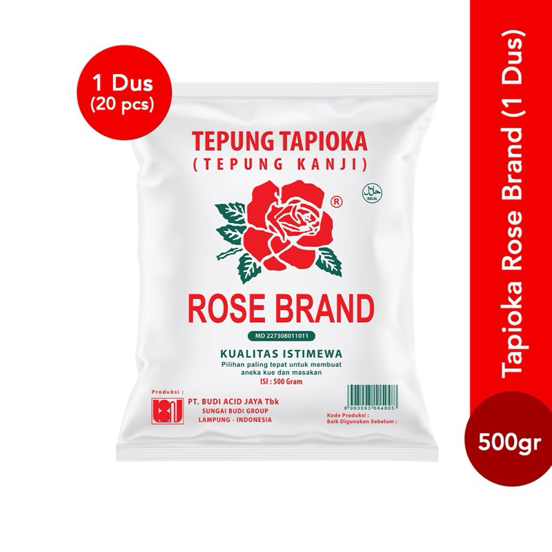 Tapioka Tepung Rose Brand pck 500g kemasan 1dus