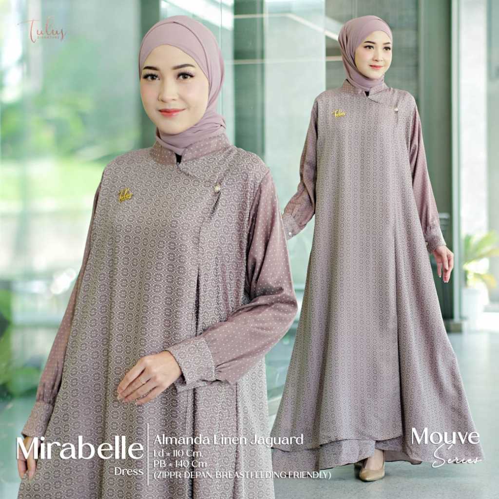 MIRABELLE RADINDA DRESS MAXI GAMIS BY TULUS SIGNATURE LINEN BROKAT MIX AIRFLOW