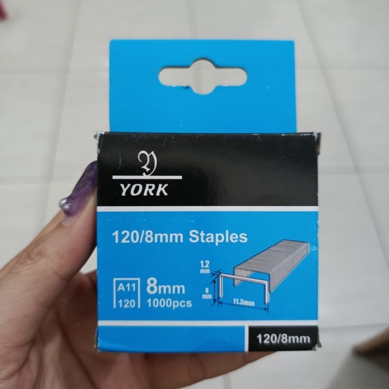 

isi staples york tebal 8mm Refil stapler hekter tembak besar 120/8mm 1000 pcs