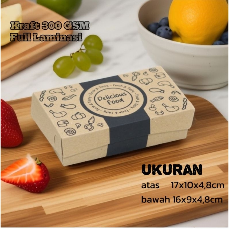

box tempat makanan lunch box Kraft 25pcs