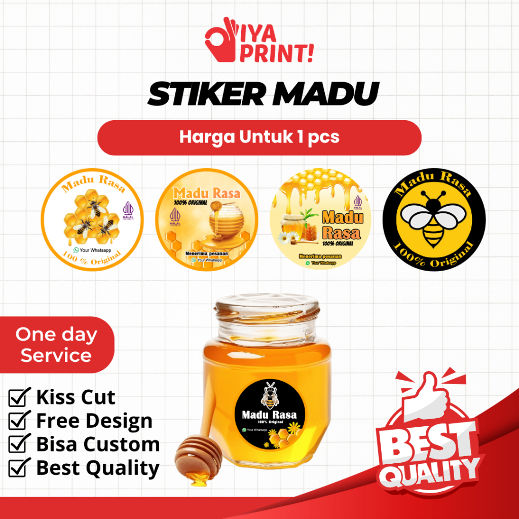 STIKER LABEL/STIKER BOTOL MADU/STICKER MADU/STICKER LABEL/CETAK STIKER LABEL/STICKER LABEL CUSTOM