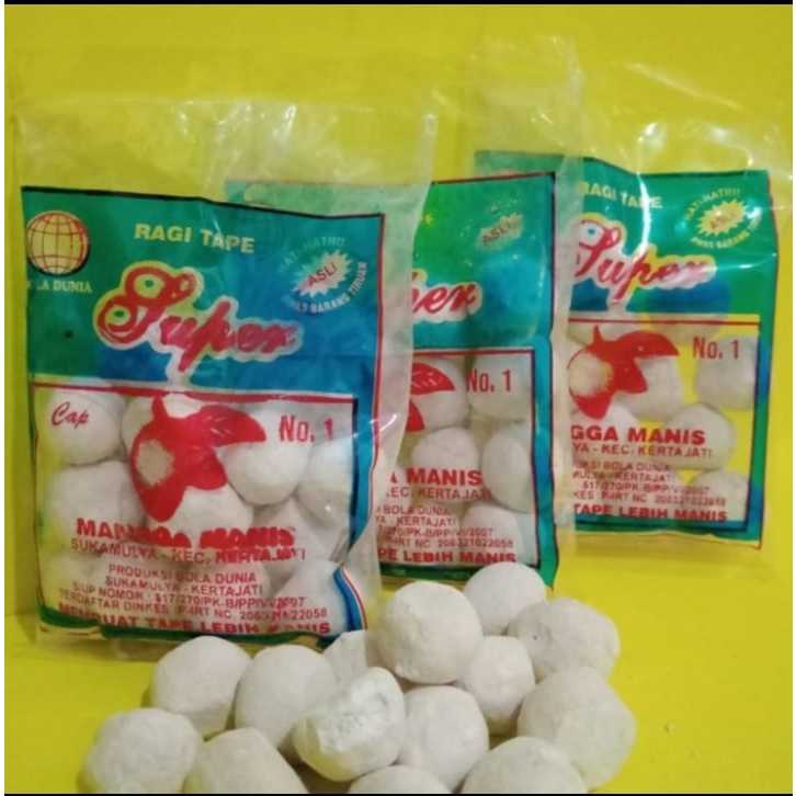 Ragi tape instan khusus singkong/beras ketan ORIGINAL CAP MANGGA 1/2PK (8 BUTIR)