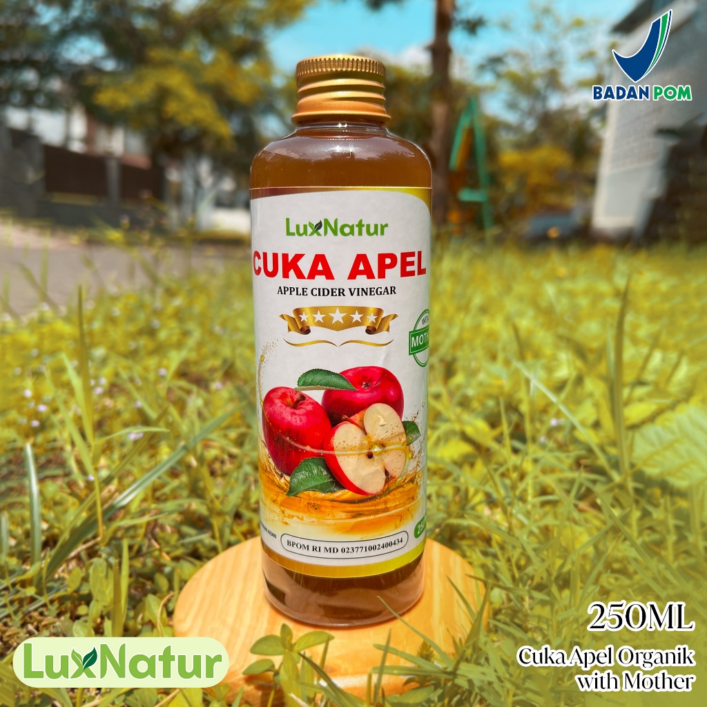 

MAR CUKA APEL ORINAL WITH MOTHER ML 250 ML BPOM CUKA APEL PREMIUM ORGANIK APPLE CIDER LUXNATUR /