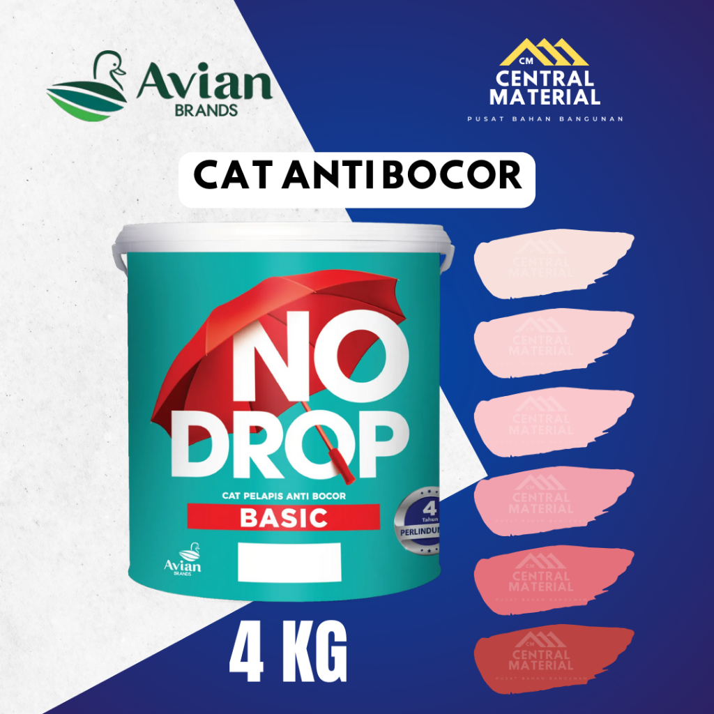 NO DROP BASIC CAT PELAPIS ANTI BOCOR 4KG / NO DROP BASIC CUSTOM R10 Pink