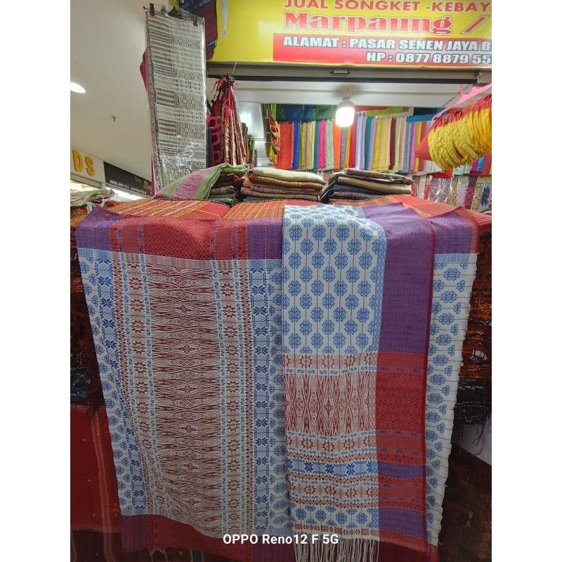 SONGKET TUMTUMAN TTS BADAN WARNA BIRU TUMPAL KRISTAL