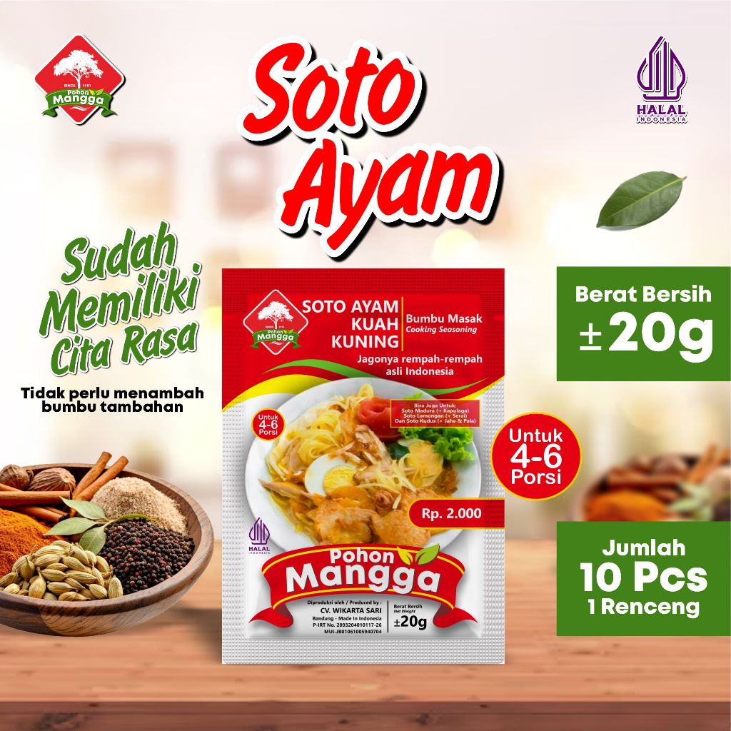 

Bumbu Soto Ayam Kuah kuning Cap Pohon Mangga