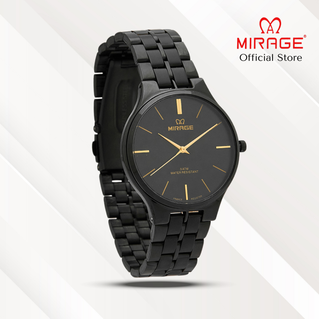 Mirage Jam Tangan Pria Analog 18602 M Full Black Original Stainless
