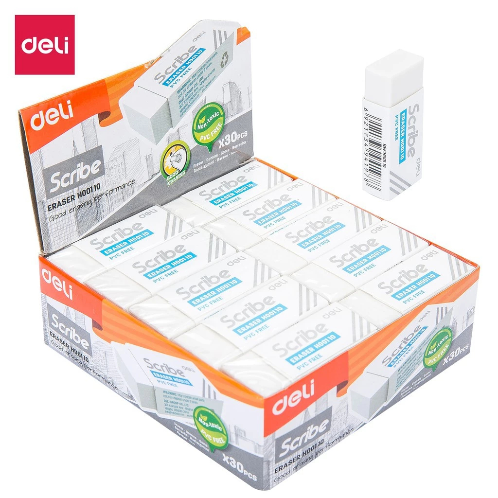 

Deli Eraser / Penghapus Pensil Putih Bebas PVC Bebas Debu Tidak Beracun 1 Pcs 40X17X12MM