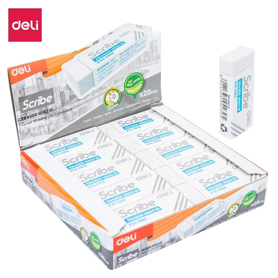 

Deli Eraser / Penghapus Pensil Putih Bebas PVC Bebas Debu Tidak Beracun 1 Pcs 54X20X10MM