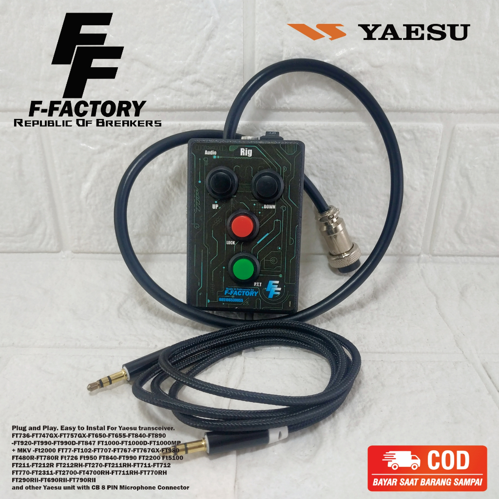 PTT Box Radio Komunikasi Rig Yaesu Konektor CB 8 Pin. FT736-FT747GX-FT757GX-FT650-FT655-FT840-FT890 