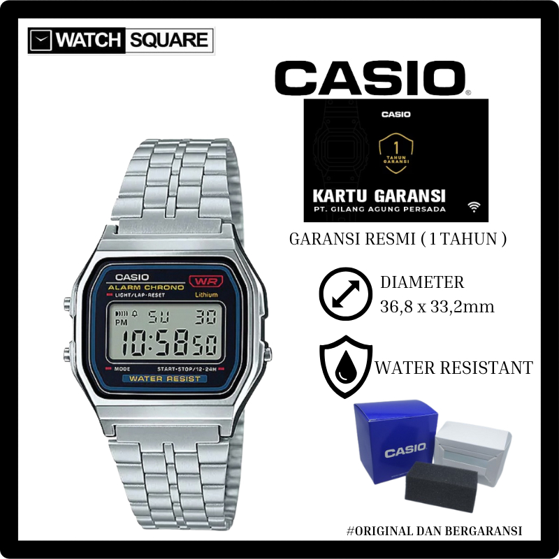 Jam tangan wanita Casio A159W-N1DF