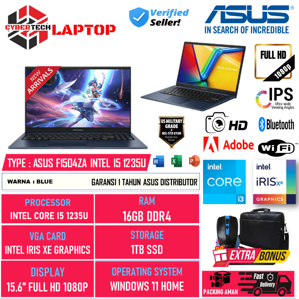 PROMO Laptop Asus Vivobook 15 F1504ZA Intel Core i5 1235U RAM 16GB 1TB 15.6 Inch Full HD Windows 11