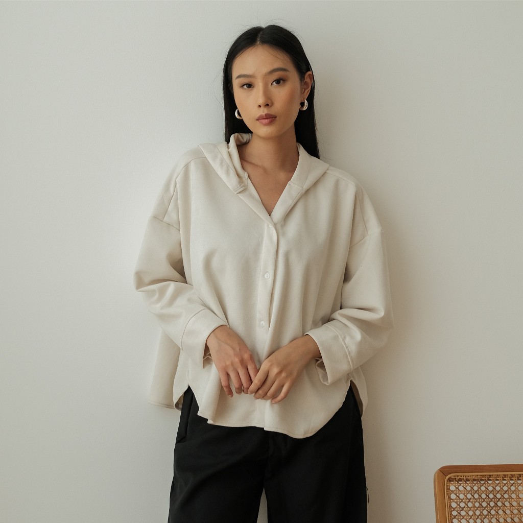 Kyoko | Tokushima Top | Outer Kemeja Atasan Jaket Wanita Velvet Suede
