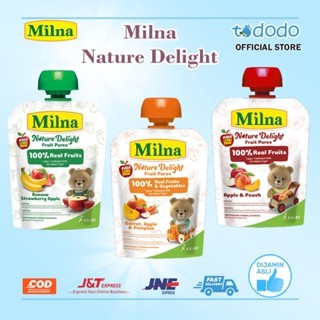 Cemilan Pure Buah Milna Nature Delight Fruit Puree 12m+ 80GR