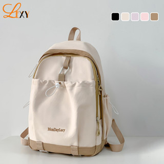 LEXY Tas Sekolah Korean Style Tas Ransel Kuliah Wanita Waterproof Tas Ransel Laptop 14 inch Backpack