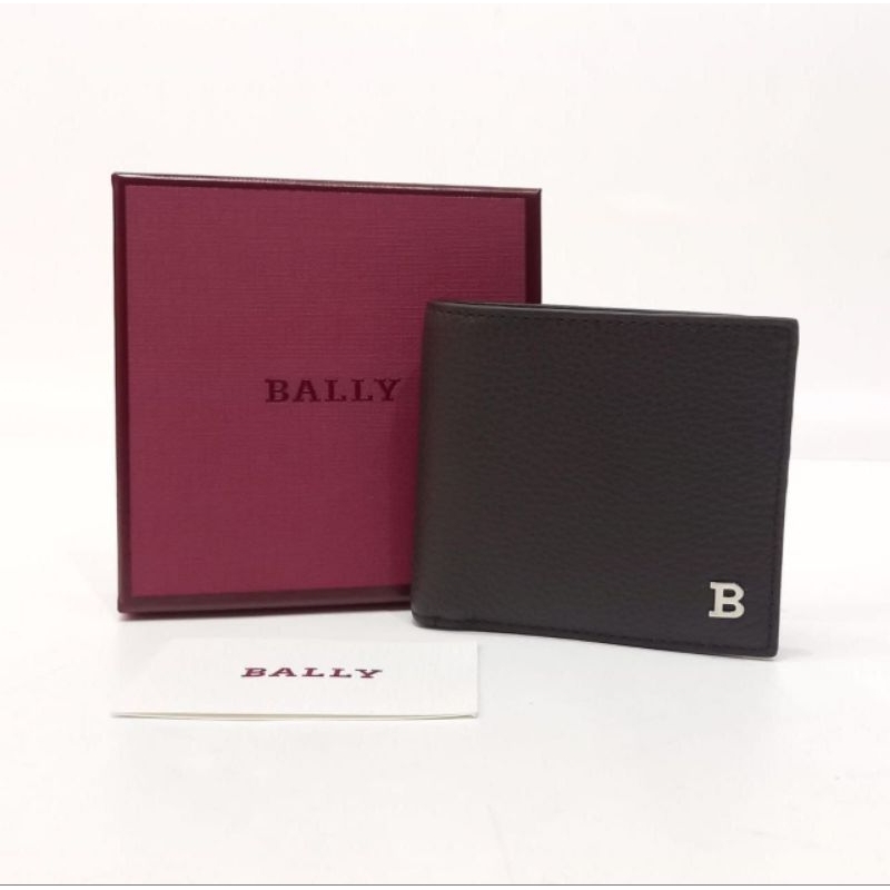 BALLY bye Wallet man  chocolate brown grained leather