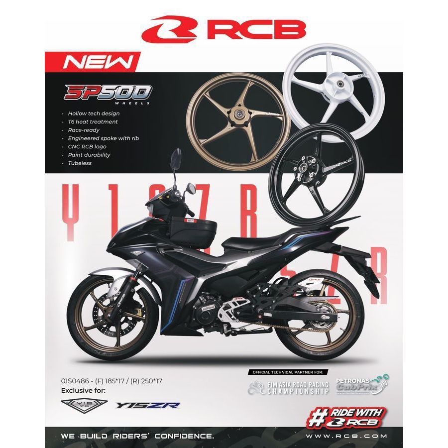 VELG RCB SP500 MX KING PNP 185 250 RING 17 Y15ZR T6 HEAT TREATMENT VIXION R R15 V3 V4 CRF SP 500