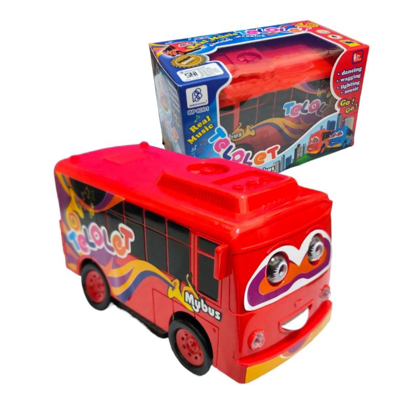 Mainan Bus Telolet Baterai Dancing Bus oleng