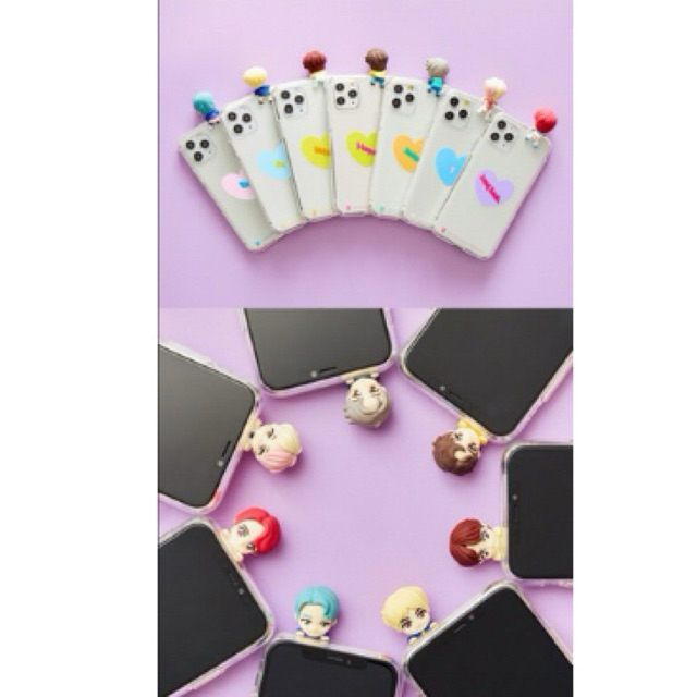 OFFICIAL BTS TinyTAN Goods - Figure Jelly Case IPHONE 11 _ Heart-Shaped(READY)