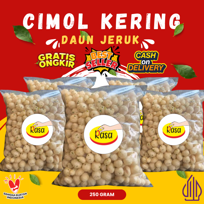 

Cimol Kering Original Extra Daun Jeruk Gurih Krispy 250gram Rasa Bandung