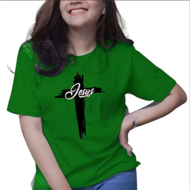new - Tshirt Motif Kaos Dtf Salib Jesus Christus Sublime / Kaos Katun Wanita / Baju Kaos Wanita Terb