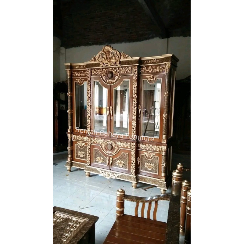 bufet pisah bulan kayu jati ukir jepara