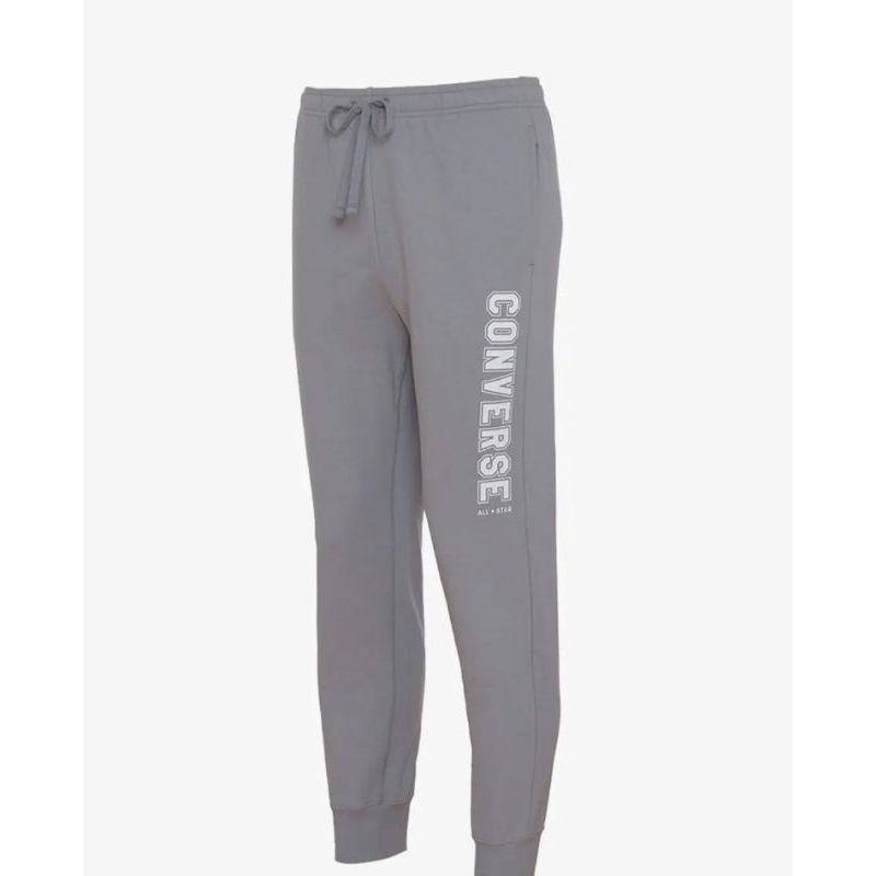 Celana Panjang Olahraga Pria Converse Standard Fit All Star Wearers Left Pants. Neutral Grey. CONMP2