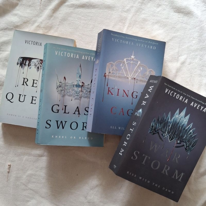 Buku Novel Import Red Queen Series Glass Sword King's Cage War Storm - Victoria Aveyard Preloved ORI