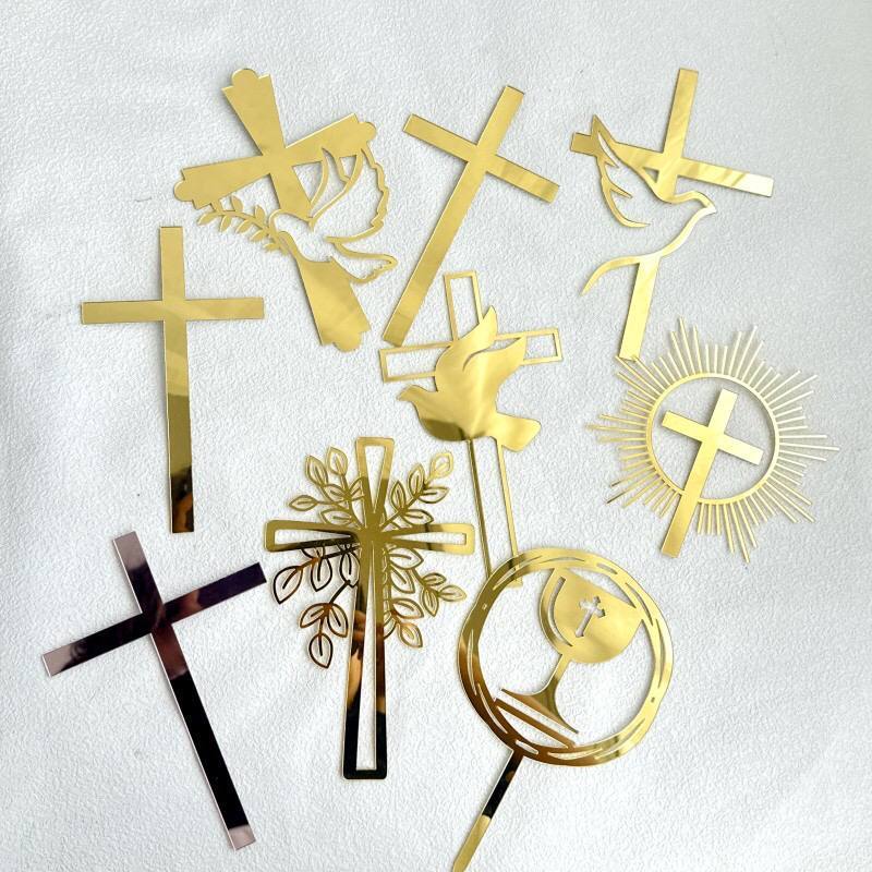 

Cake Topper Akrilik Salib/ Ornamen Kue Salib Akrilik Gold / Dekorasi Cake Tema Salib