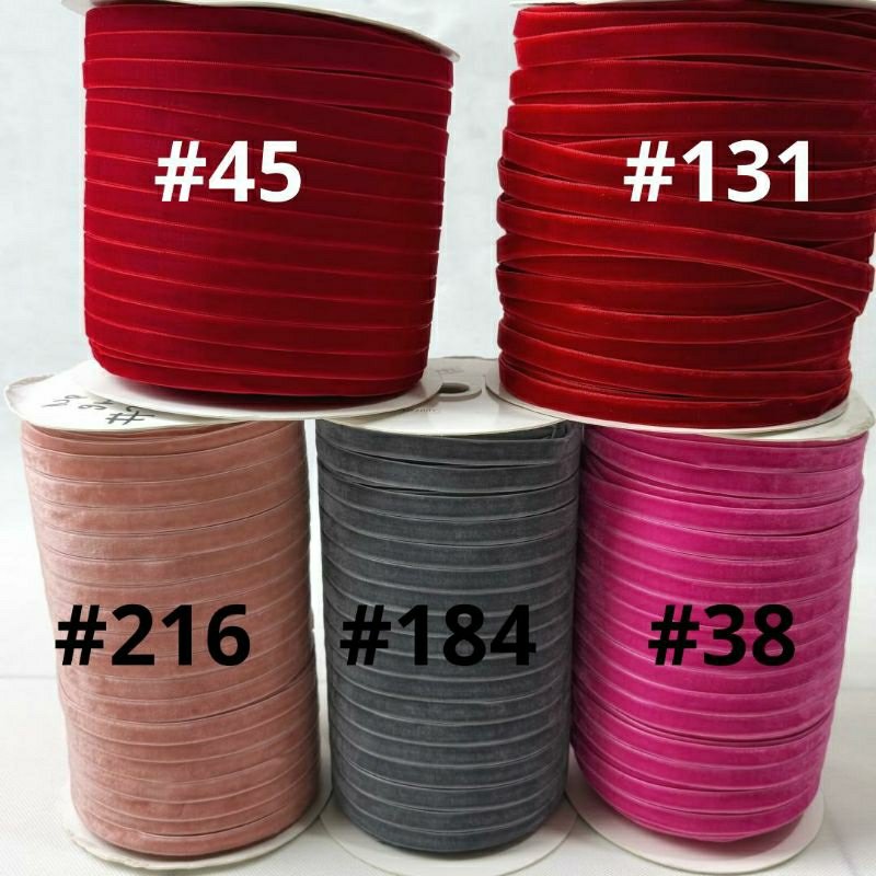 

10 Yard & 25 Yard SIZE 1,3 CM PITA VELVET NON PREMIUM