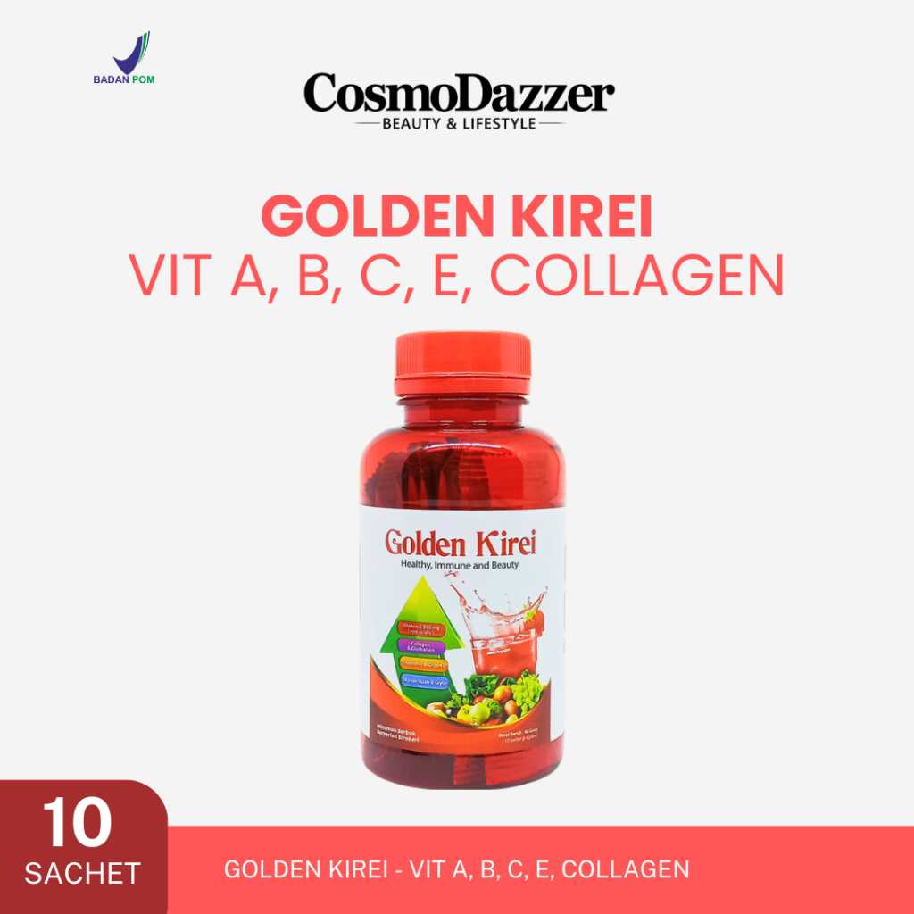 

GOLDEN KIREI MINUMAN SERBUK BERPERISA STROBERI 1 BOTOL ISI 10 dan 30 SACHET