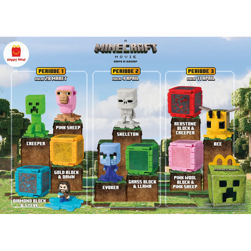 [BELI 3 GRATIS TAS MCD] Happy Meal Minecraft. / Mainan Happy Meal Minecraft / A Minecraft Movie Meal