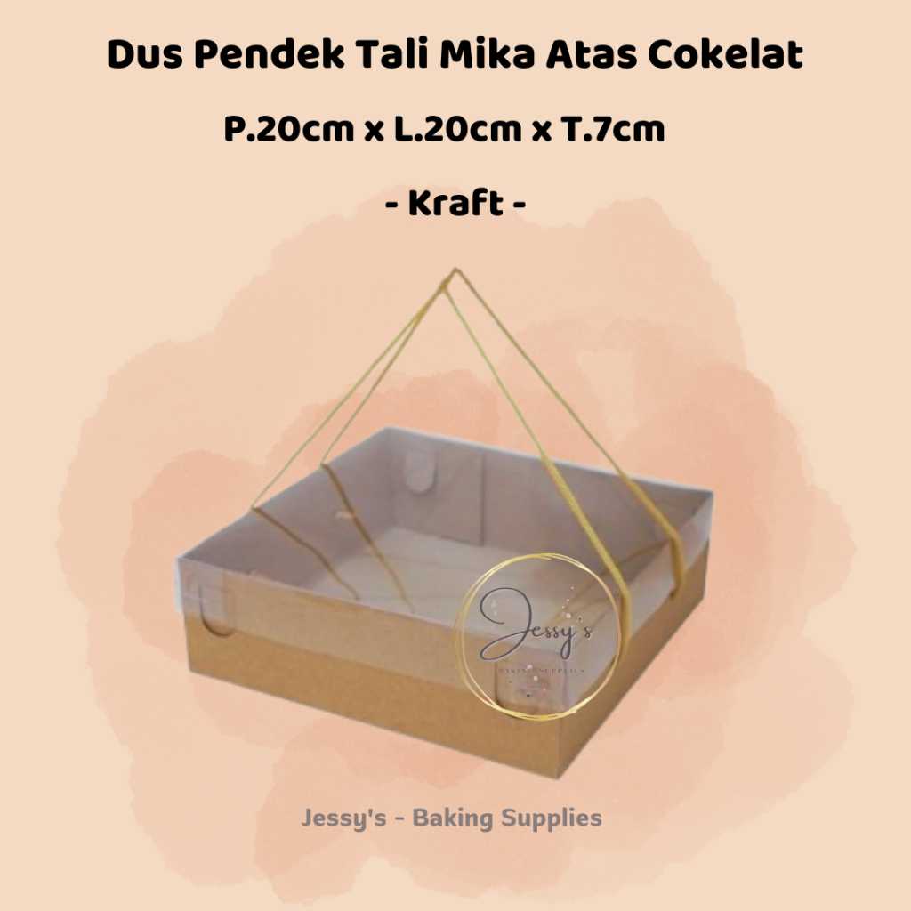 Dus Pendek Tali Mika Atas 20 x 20 x 7 (Kraft Cokelat)