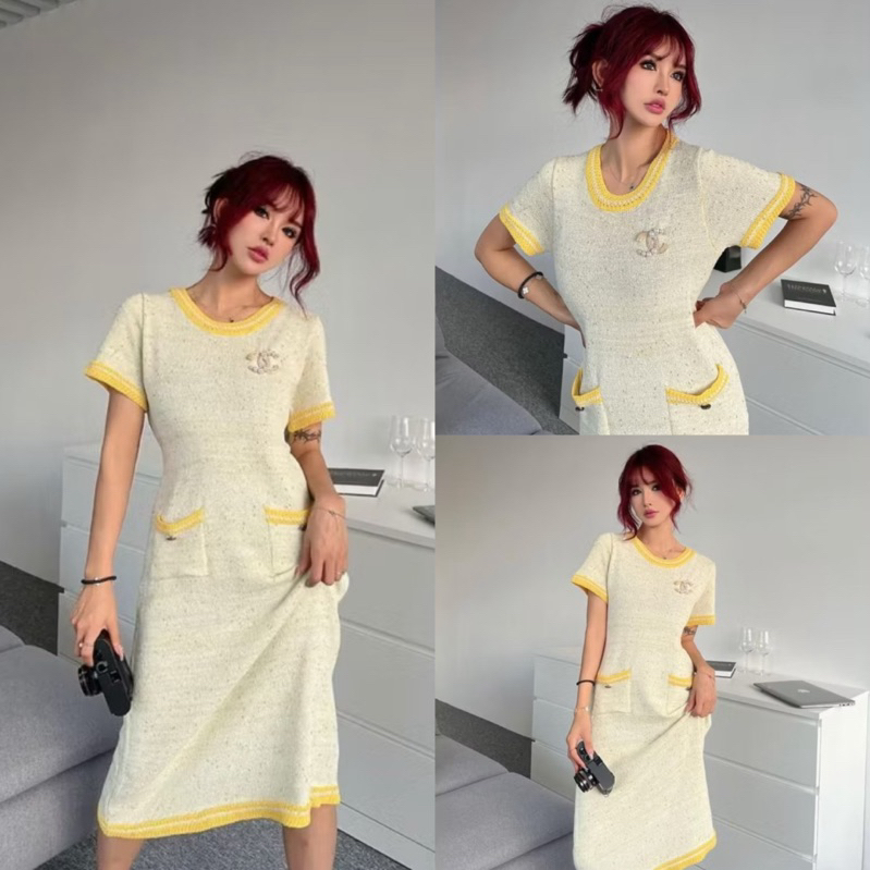 Dress Rajut Midi Free Bros Logo Import Premium Ld 90-110