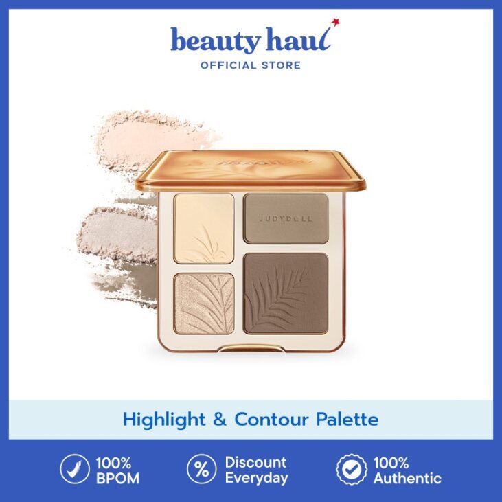 JUDYDOLL Highlight & Contour - Palet Highlighter & Contour Makeup untuk Wajah Lebih Dimensi