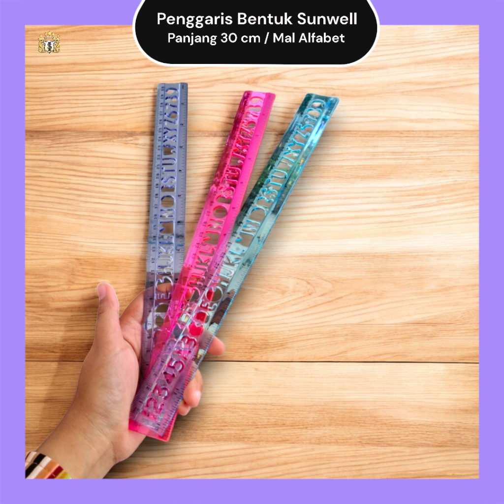 

Penggaris Sunwell Bentuk / Mal / Sablon Alfabet (Huruf) dan Angka 30 cm untuk Sekolah / Serbaguna