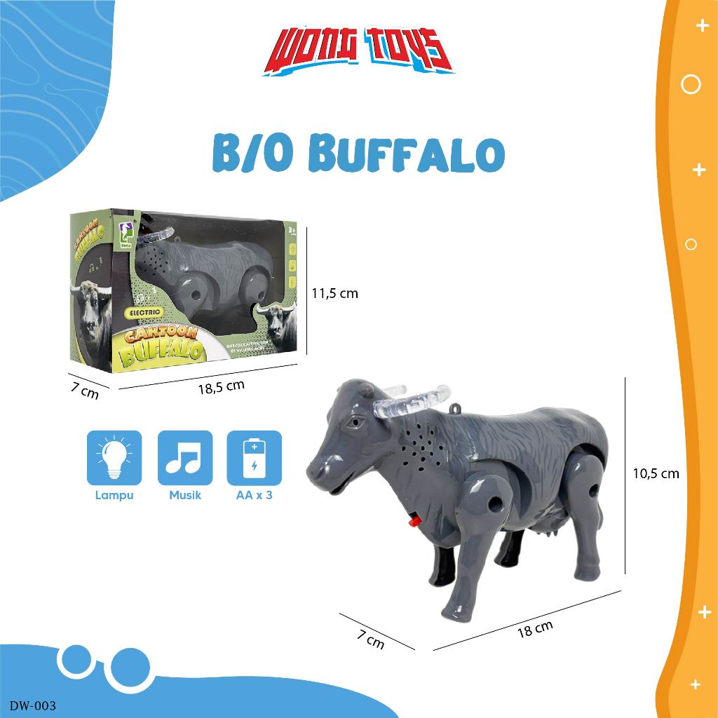 B/O Buffalo (DW-003) - Mainan Figure Kerbau Berjalan Cartoon Buffalo