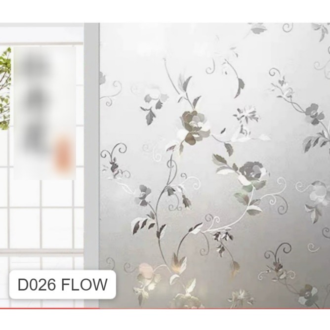 GJ - D026 FLOW SANBLAST STIKER KACA JENDELA 3D SANBLAST JENDELA STIKER KACA FILM STICKER SUNBLAST