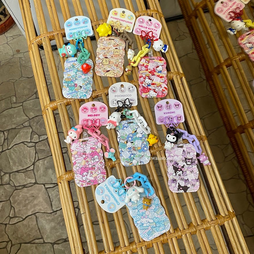 

Cahol ID Card Holder Figure Name Tag Karakter Sanrio Cinnamoroll Hangyodon Hello Kitty Kuromi My Melody Pochacco Pompompurin