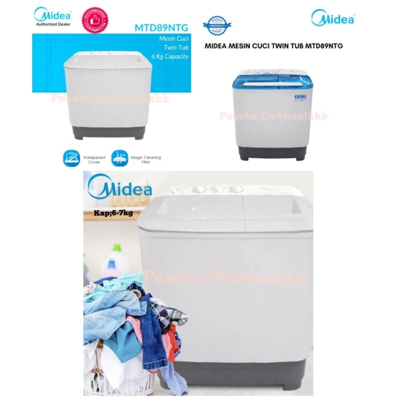 MESIN CUCI 2TABUNG MIDEA MTD89NTG