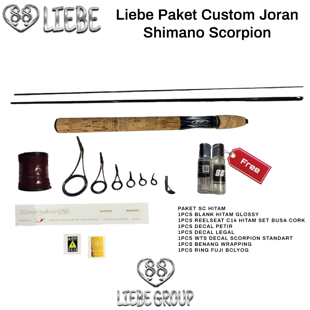 Liebe paket custom joran shimano scorpion 6-14LBS