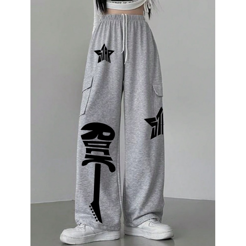 Celana Joger Skena Rock Star Fire Grey / XFlow Limited Pants Terbaru Aesthetic Design / Celana Skena