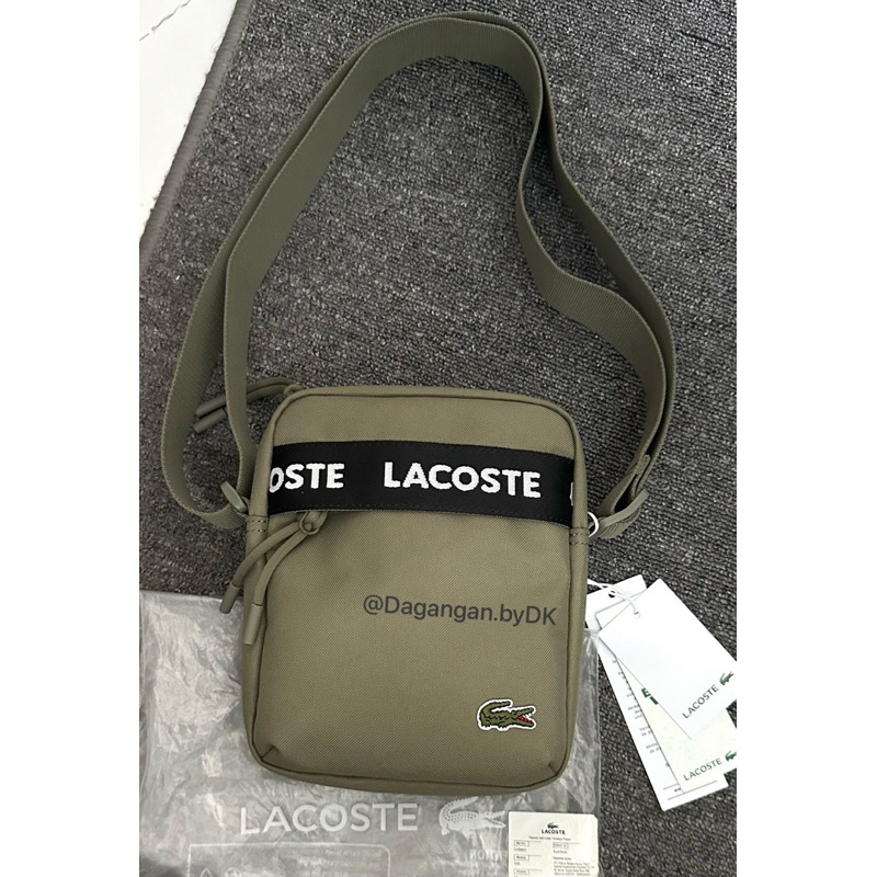 Tas Sling Bag Lacoste Original Barang Resmi 100% Green Army
