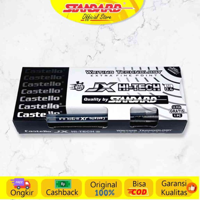 

Standard - Pulpen Castello JX Hi-Tech Gel 0.4 (Alat Tulis / Pen / Ballpoint / Pena)