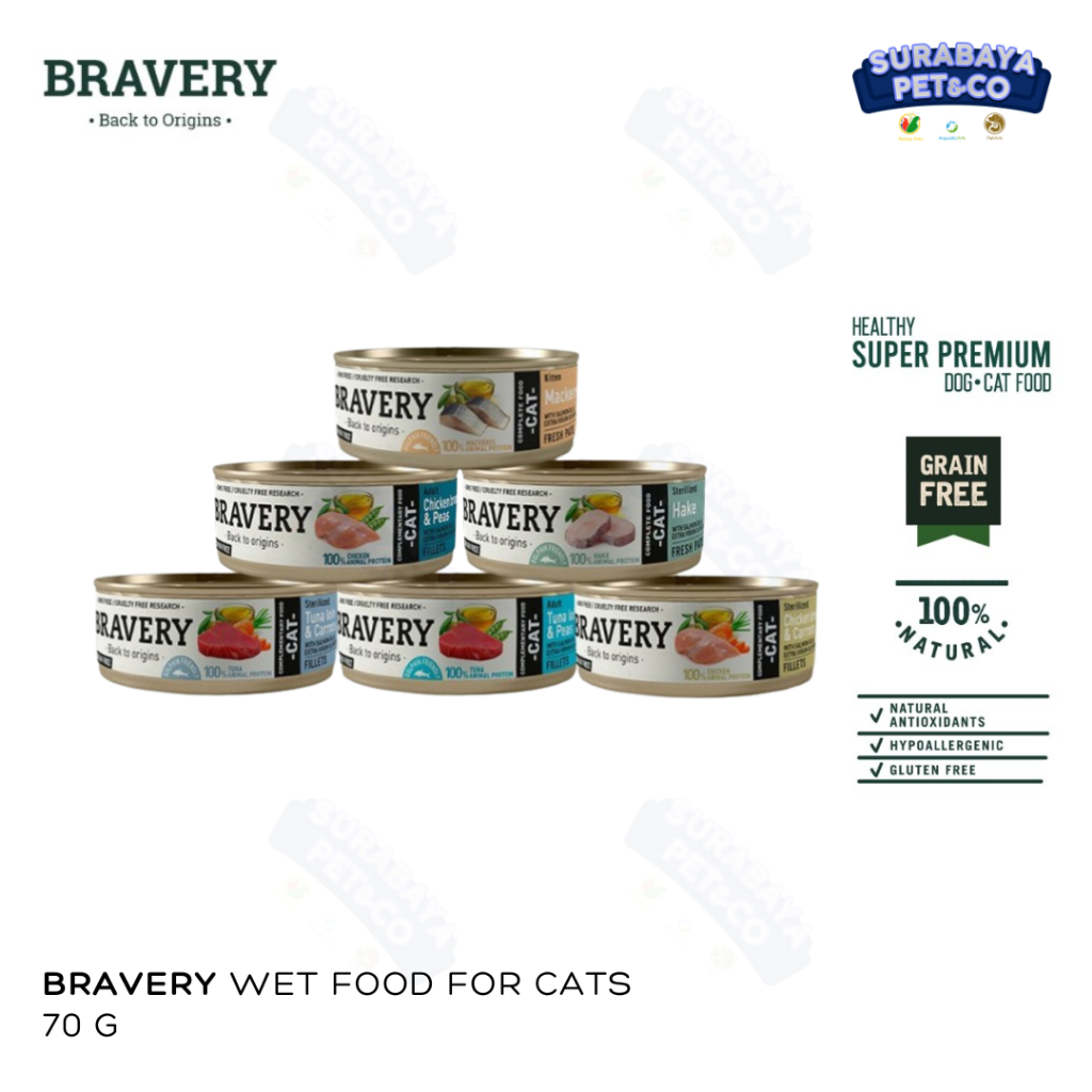 BRAVERY Wet Food for Cats 70gr / Makanan Basah Kucing/ Wet Food