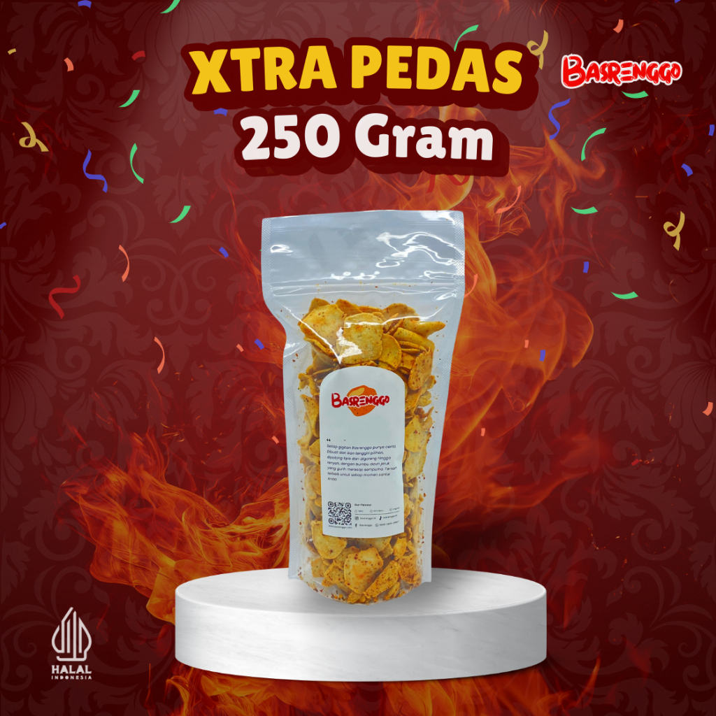 

Basrenggo Keripik Daun Sultan Pipih Koin Extra Jeruk Viral Isi Renyah Cemilan Xtra Pedas 250 gram